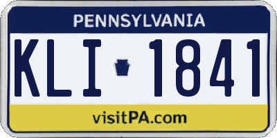 PA license plate KLI1841
