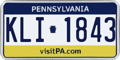 PA license plate KLI1843