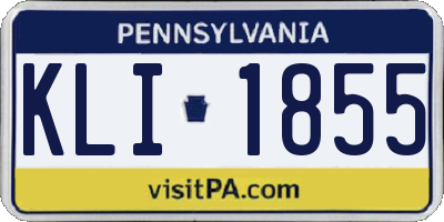 PA license plate KLI1855