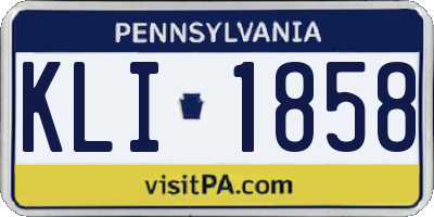 PA license plate KLI1858
