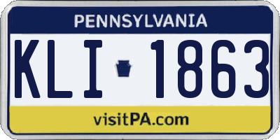 PA license plate KLI1863