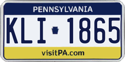 PA license plate KLI1865