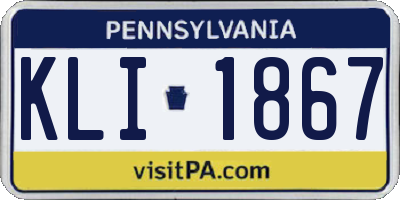 PA license plate KLI1867