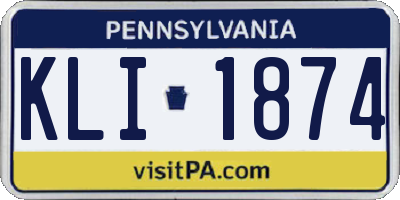 PA license plate KLI1874