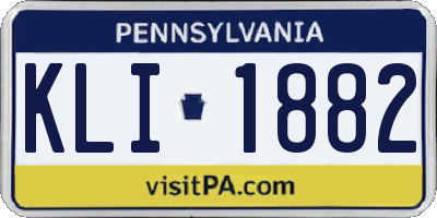 PA license plate KLI1882