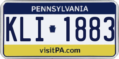 PA license plate KLI1883