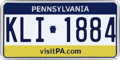 PA license plate KLI1884