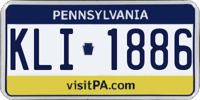 PA license plate KLI1886