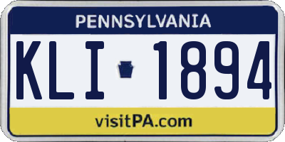 PA license plate KLI1894