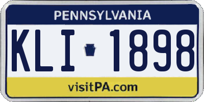 PA license plate KLI1898