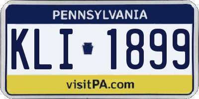 PA license plate KLI1899