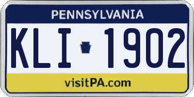 PA license plate KLI1902