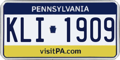 PA license plate KLI1909