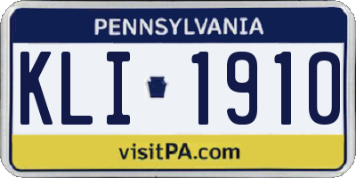 PA license plate KLI1910