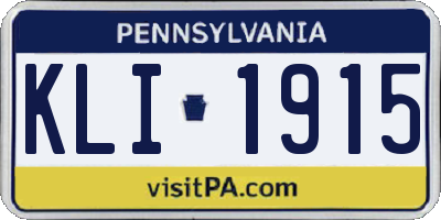 PA license plate KLI1915