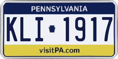 PA license plate KLI1917