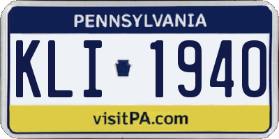 PA license plate KLI1940