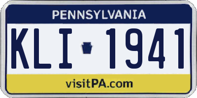 PA license plate KLI1941