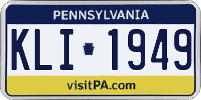 PA license plate KLI1949
