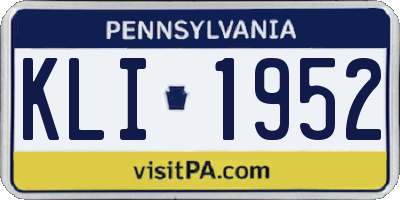 PA license plate KLI1952