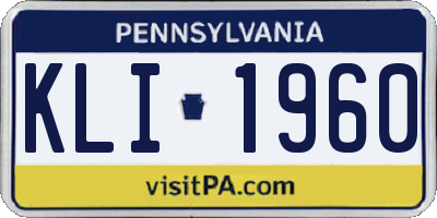 PA license plate KLI1960