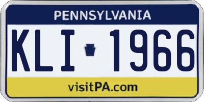 PA license plate KLI1966