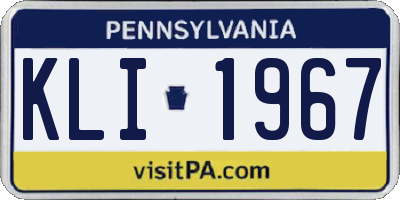PA license plate KLI1967