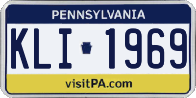 PA license plate KLI1969