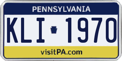 PA license plate KLI1970