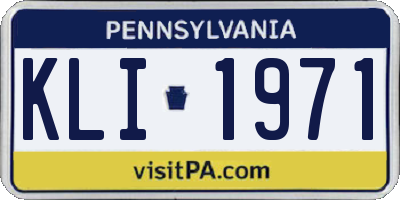 PA license plate KLI1971