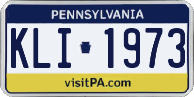 PA license plate KLI1973