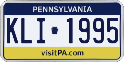 PA license plate KLI1995