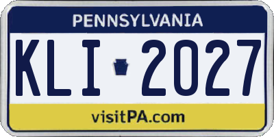 PA license plate KLI2027