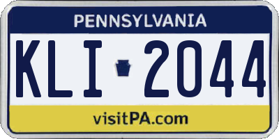 PA license plate KLI2044