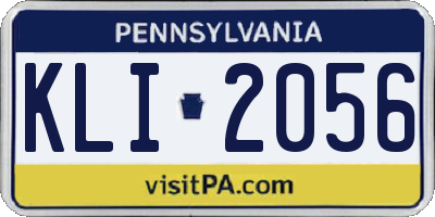 PA license plate KLI2056
