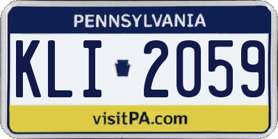 PA license plate KLI2059