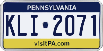 PA license plate KLI2071