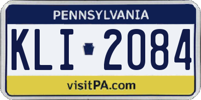 PA license plate KLI2084