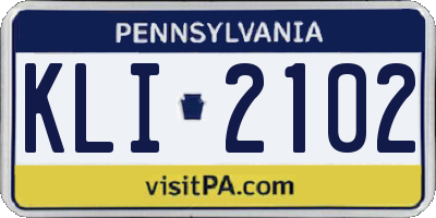 PA license plate KLI2102