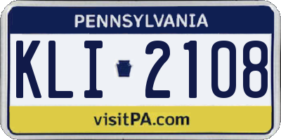 PA license plate KLI2108