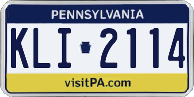 PA license plate KLI2114