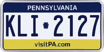 PA license plate KLI2127