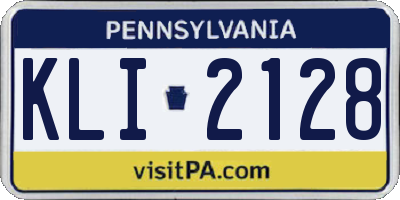 PA license plate KLI2128