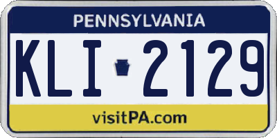 PA license plate KLI2129