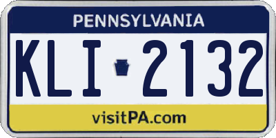 PA license plate KLI2132