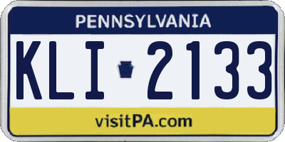 PA license plate KLI2133