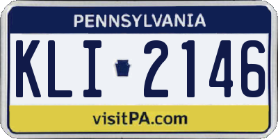 PA license plate KLI2146