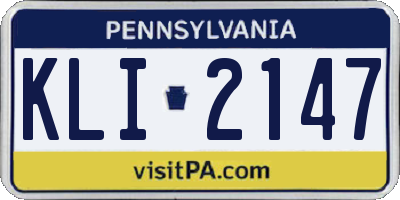 PA license plate KLI2147