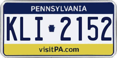 PA license plate KLI2152