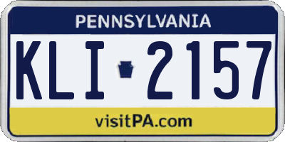 PA license plate KLI2157